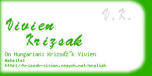 vivien krizsak business card